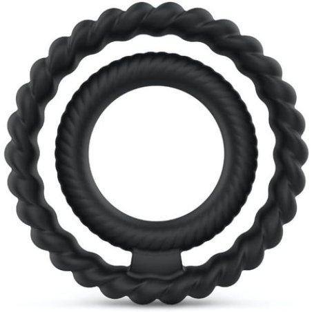 Dorcel Dual Penis Ring Black 4.35cm x 2.5cm