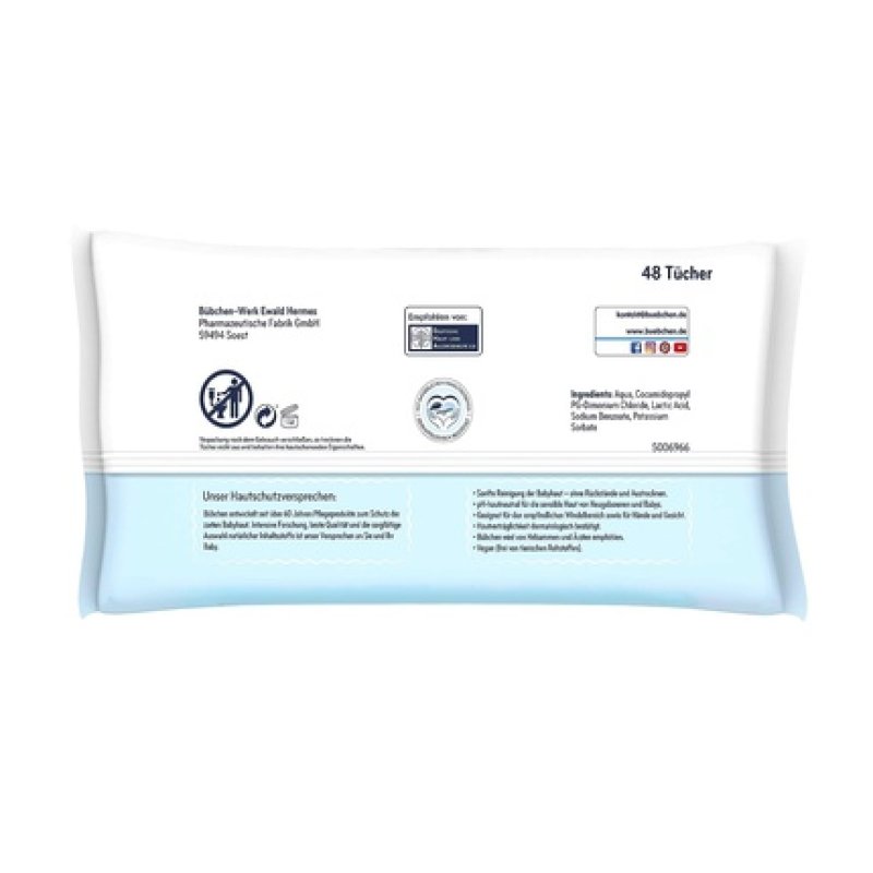 Bübchen Aqua Touch Moisturizing Wipes 144 Pieces - Pack of 3