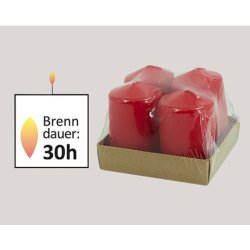 Noor Set Of 4 Candles - Classic Red, 75x50mm, Ideal For Christmas Wreath