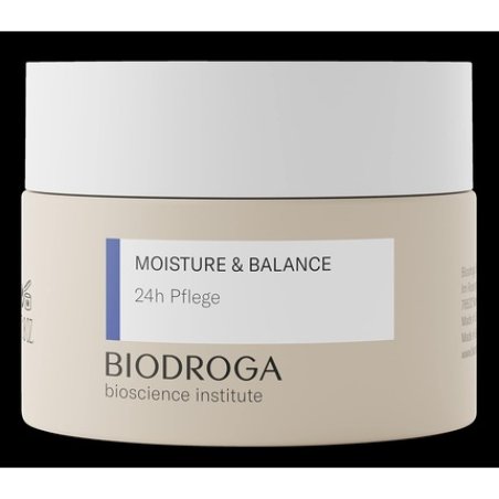 Biodroga Moisture & Balance 24h Care 1.7 oz with Hyaluronic Acid and Cica Soothing Hydration - Free of Mineral Oil