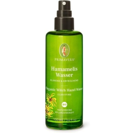 PRIMAVERA Witch Hazel Water Organic 100ml - Pure Plant Power Glass Bottle Hydrosol Body Spray Aromatherapy Invigorating