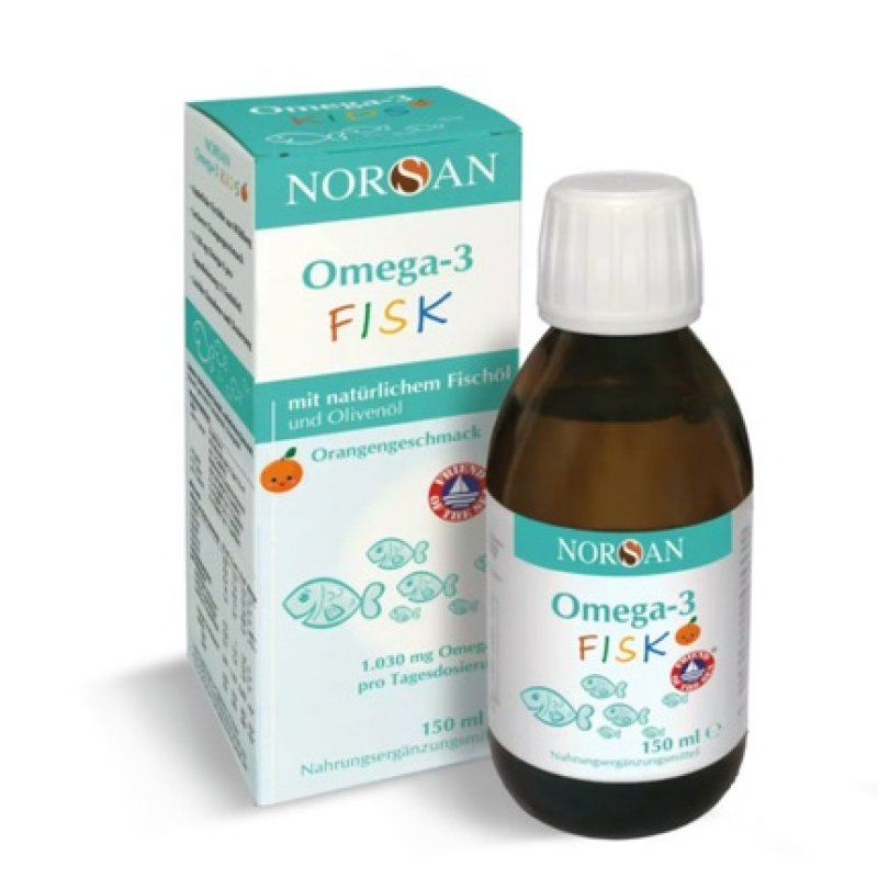 Norsan Omega-3 Fish Kids Juice Natural Fish Oil Orange Flavor 150ml