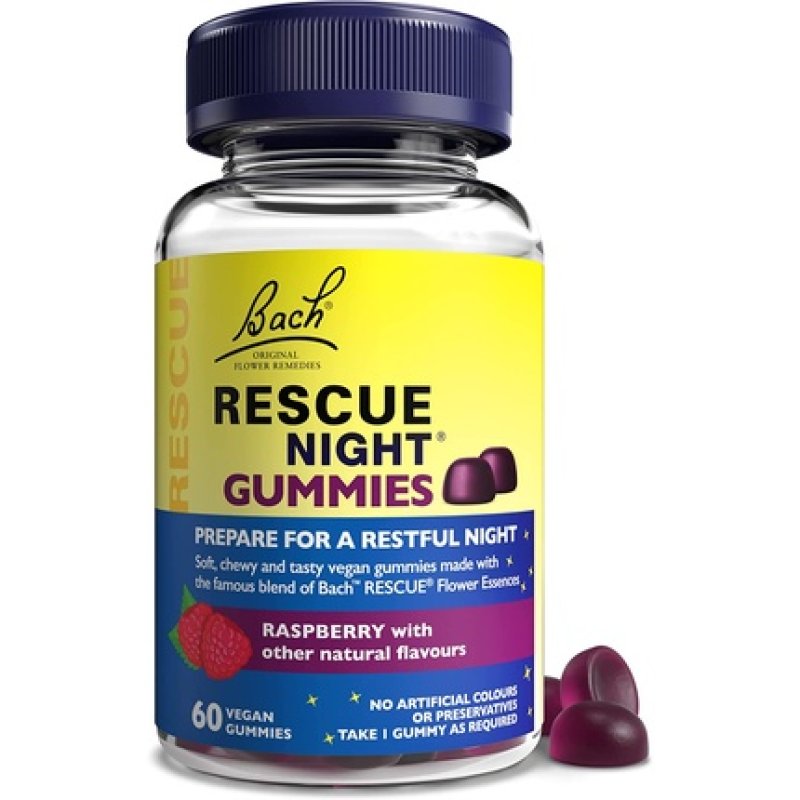 Rescue Remedy Night Gummies Raspberry Flavour 60 Vegan Gummies