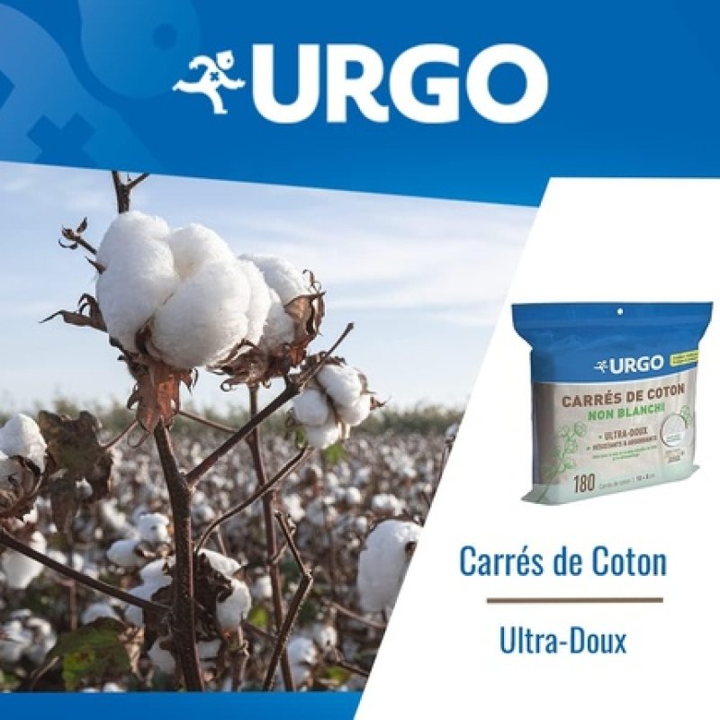 Urgo Ultra-Soft Absorbent Cotton Squares Oeko-Tex Certified
