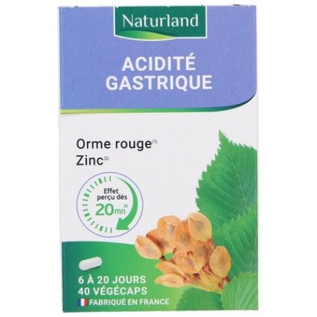 Naturland Stomach Acid 40 Veggie Capsules Food Supplement