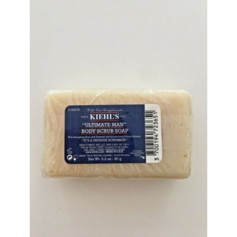Kiehl's Ultimate Man Body Scrub Soap - Exfoliating Bar Soap for Men