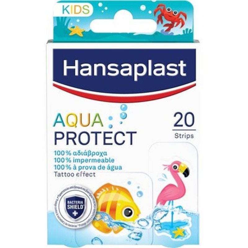 Hansaplast Waterproof Adhesive Bandages Aqua For Kids - 20 Pieces