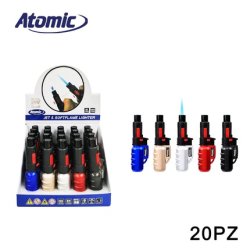 Atomic Turbo Double Flame Lighter Tankboy Assorted Pack Of 20