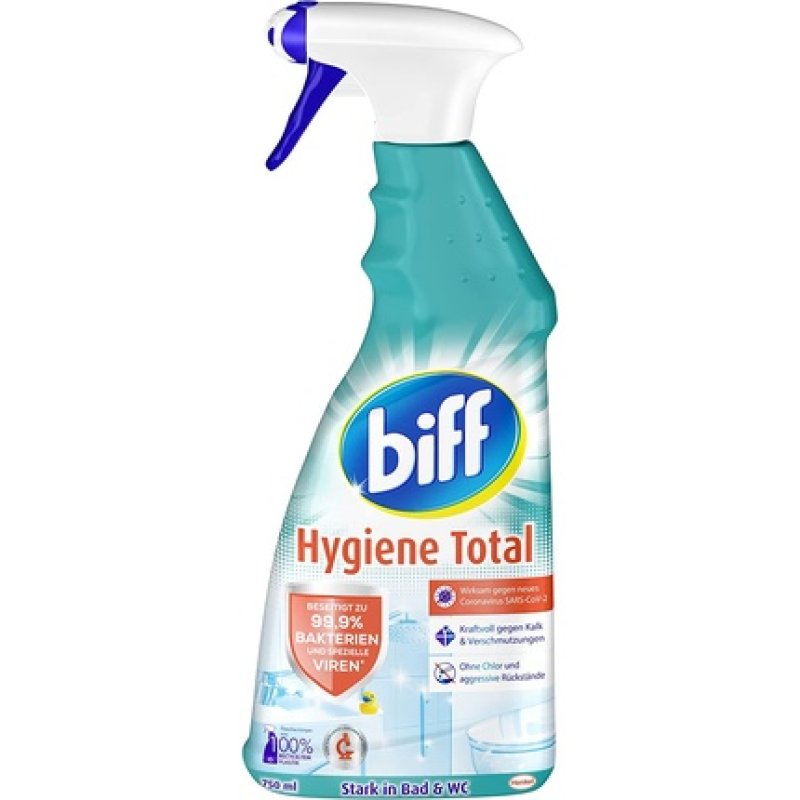Biff Hygiene Total Bathroom Cleaner 750ml Spray Bottle For All Surfaces