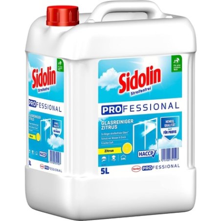 Sidolin Professional Citrus Glass Cleaner for Perfect Shine and Micro-Crack Protection 5L Canister
