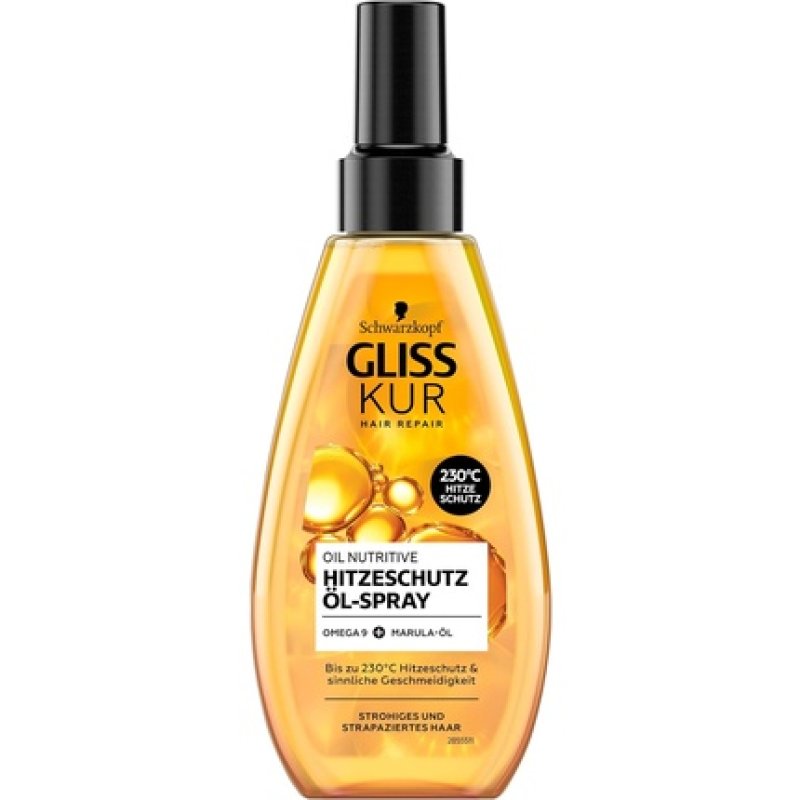 Gliss Kur Oil Nutritive Heat Protection Oil Spray with Omega 9 and Marula Oil 150ml