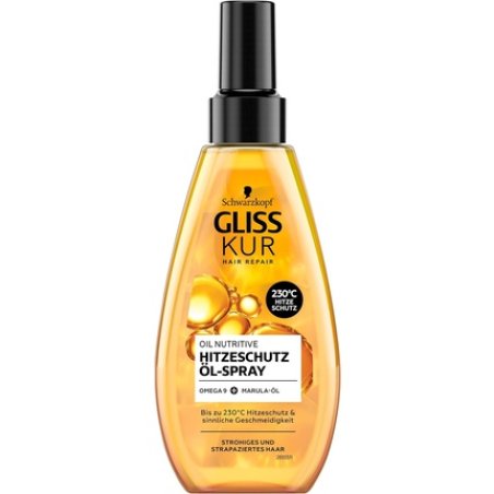 Gliss Kur Oil Nutritive Heat Protection Oil Spray with Omega 9 and Marula Oil 150ml