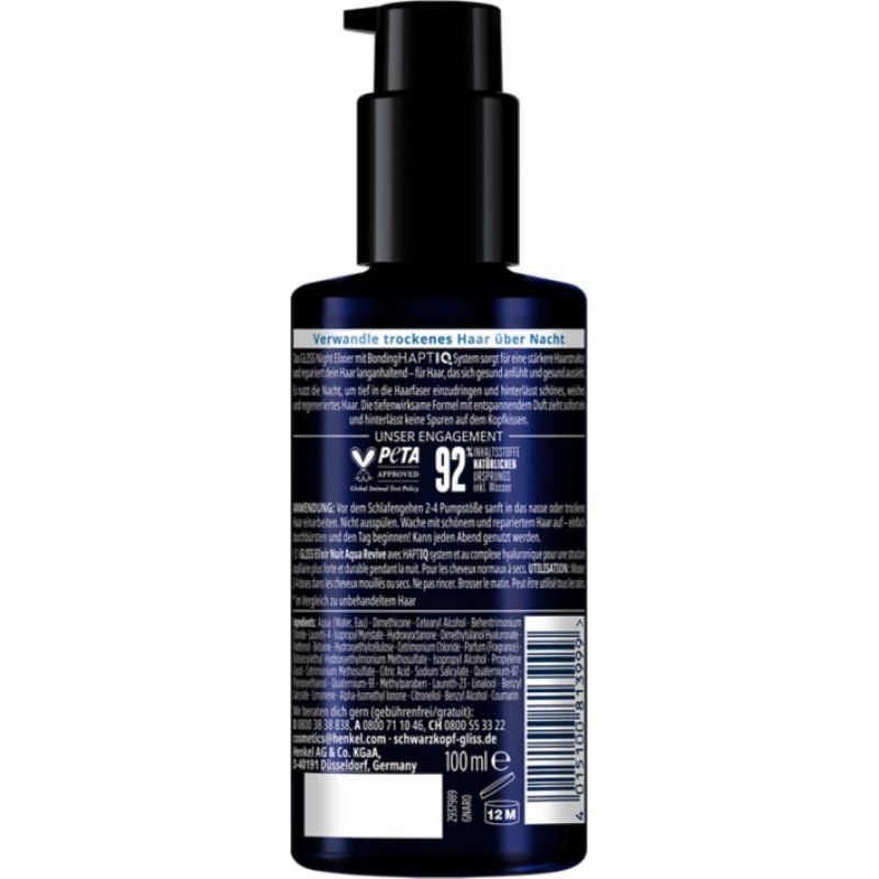 Schwarzkopf Gliss Kur 4015100813999 hair oil & serum Hair serum 100 ml Women