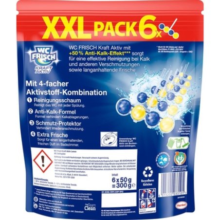 WC Frisch Kraft Aktiv Scented Rinse Aid Lemon 6x50g - Pack of 6
