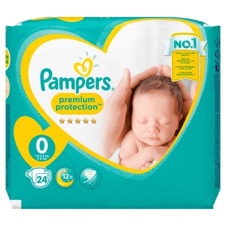 Pampers Premium Protection Diapers Size 0 for Babies Under 3kg 24 Pieces