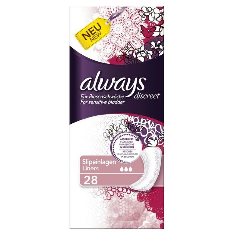 Always Discreet Normal Panty Liners for Urine Loss 28 Count