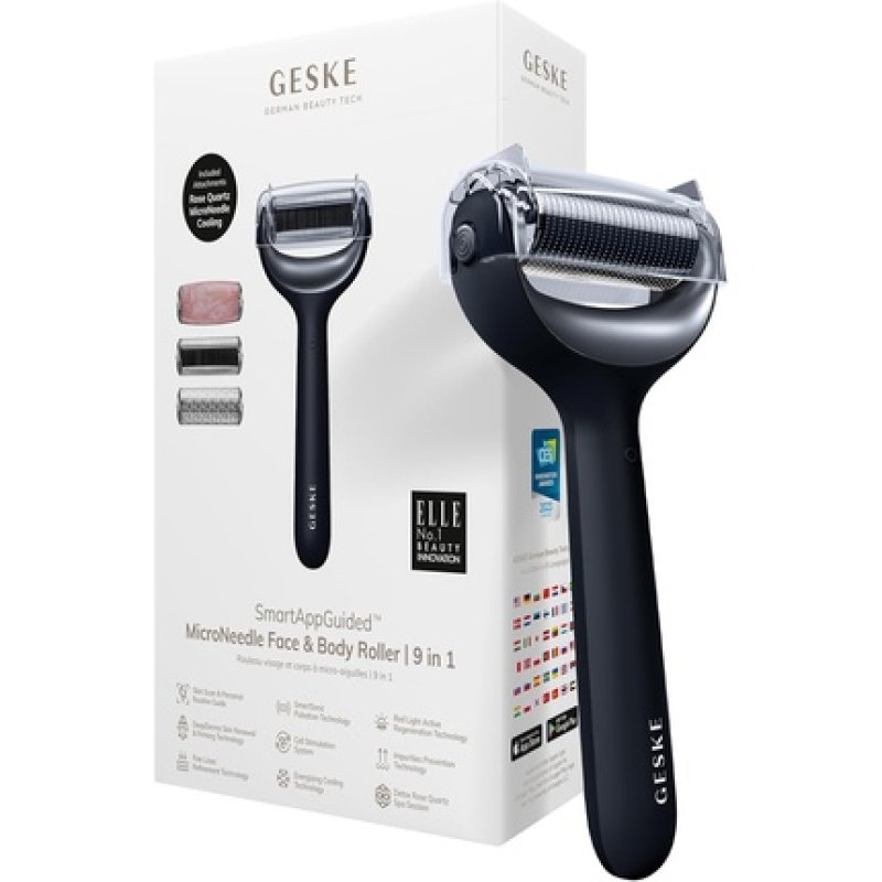 Geske Smartappguided Microneedle Face & Body Roller 9 in 1