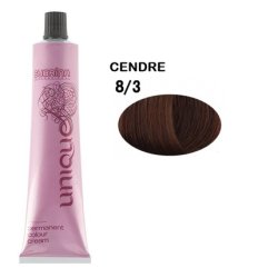 Subrina Professional Unique Permanent Hair Dye 83 Light Cendre Blonde - 100 Ml