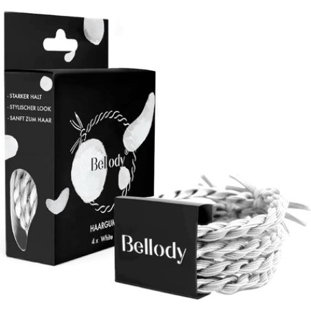 Bellody Original Hair Bobbles Sundance Edition Stylish Braided Hair Scrunchie with Strong Hold Set of 4 White Canyon