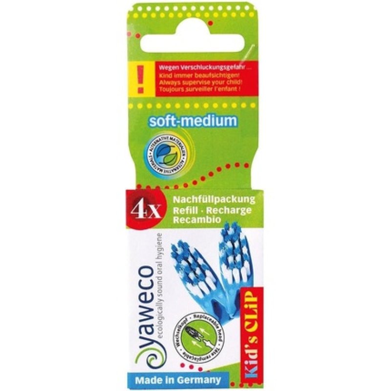 Yaweco Kid's Clip Replacement Heads Refill Pack Soft Medium - Pack of 4