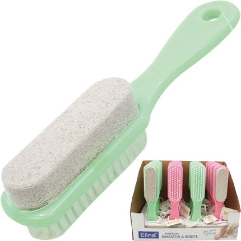 Elina Pumice Stone With Brush - 17x3.5 Cm, Available In 2 Colors