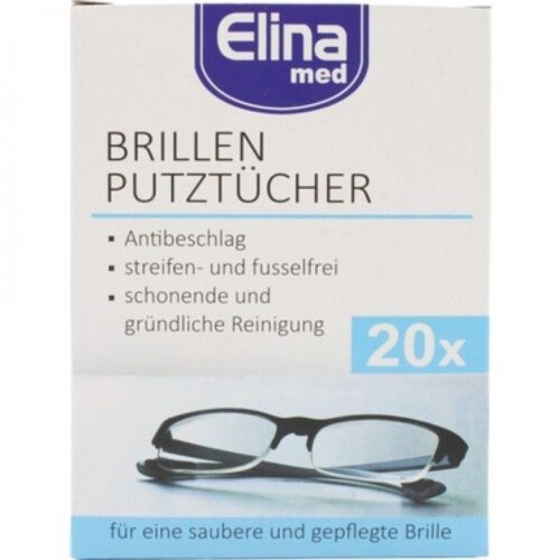 Elina Eyeglass Cleaning Wipes 20 Individually Packaged Sachets