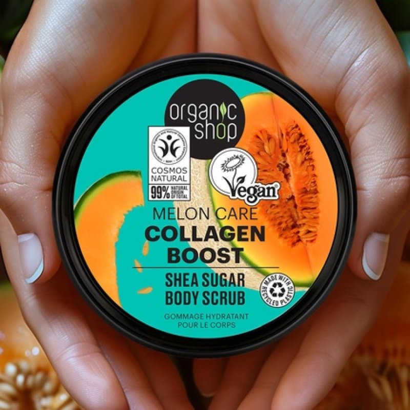 Organic Shop Body Scrub Collagen Boost Melon Care 250ml with Shea