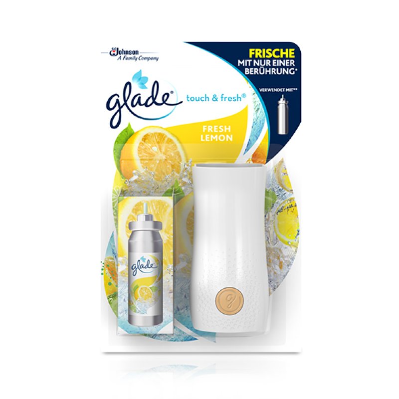 Glade Touch & Fresh Mini Spray Room Fragrance Holder with Fresh Lemon Refill 10ml