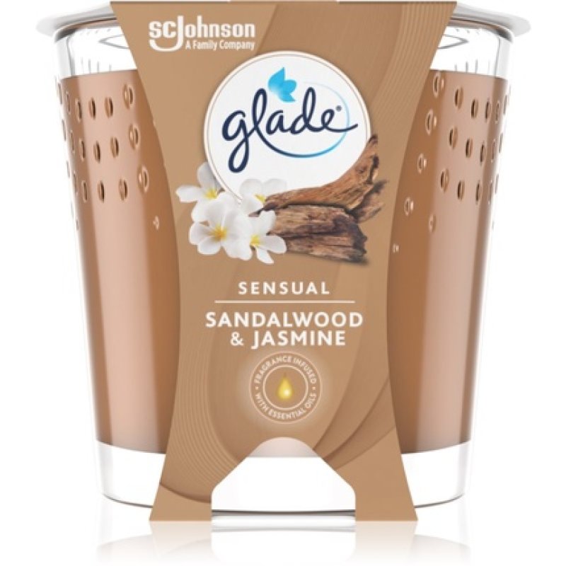 GLADE Sensual Sandalwood & Jasmine Scented Candle - 129 g