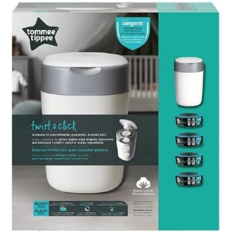 Tommee Tippee Twist & Click Diaper Bin with 4 Refills