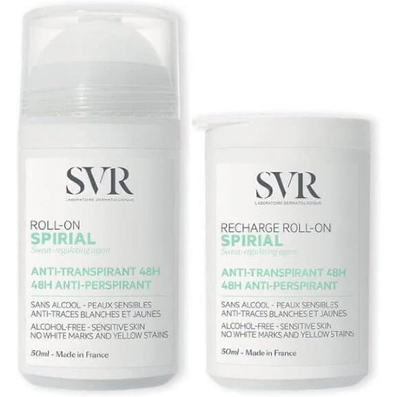 SVR Spirial Deodorant Anti-Perspirant 48H Roll-On 50ml with Refill Roll-On 50ml