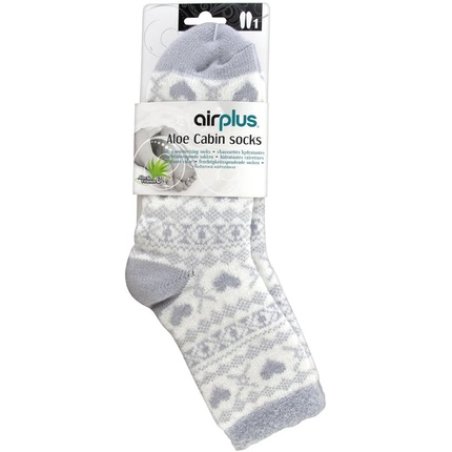 Airplus Aloe Cabin Ultra Hydrating Socks - White with Gray Patterns