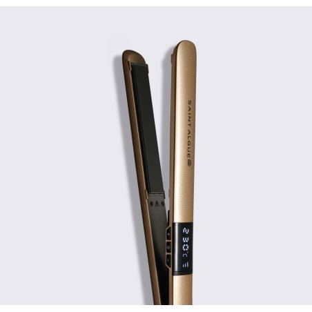 DEMELISS SAINT ALGUE Hair Straightener Gold 2in1 Straightening Iron Smooth and Wavy Hair Fiber Protection Temperature