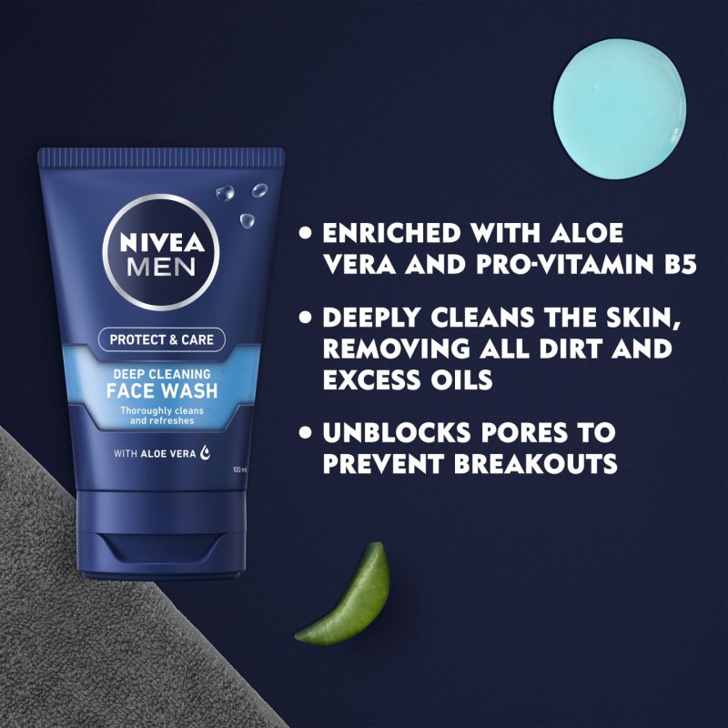 Nivea Men Deep Cleaning Face Wash Protect & Care 100ml