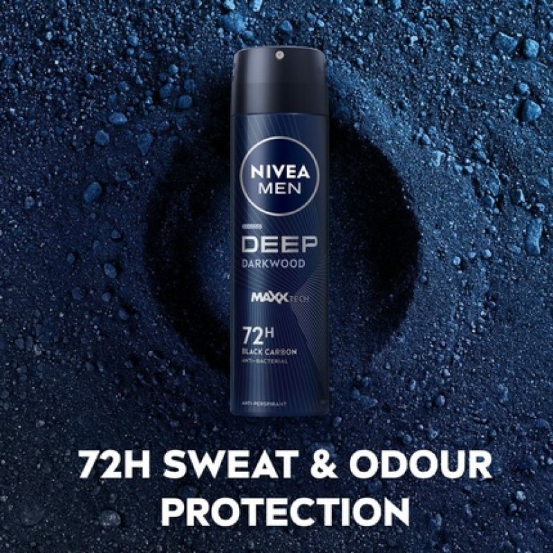 Nivea Men Deep Black Carbon Dark Wood Antiperspirant Spray - Deodorant