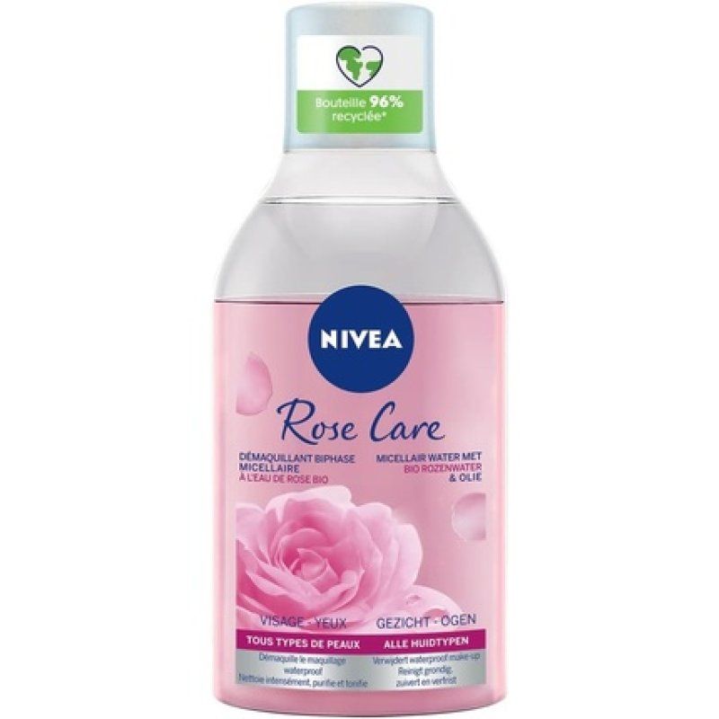 Nivea Rose Care Biphasic Micellar Water Waterproof Effect for Face and Eyes