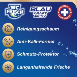 WC FRISCH Kraft Aktiv Blue Spüler Chlor 150g Toilet Cleaner with Innovative Odor-Stop Formula and Scented Stones for