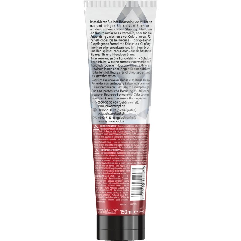 Schwarzkopf Brillance 4015100812091 couleur de cheveux Rouge 150 ml