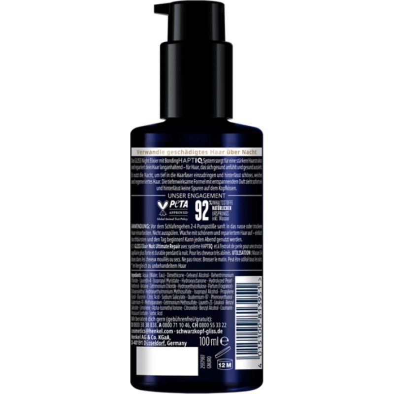 Schwarzkopf Gliss Kur 4015100813951 huile et sérum pour cheveux Sérum cheveux 100 ml Femmes