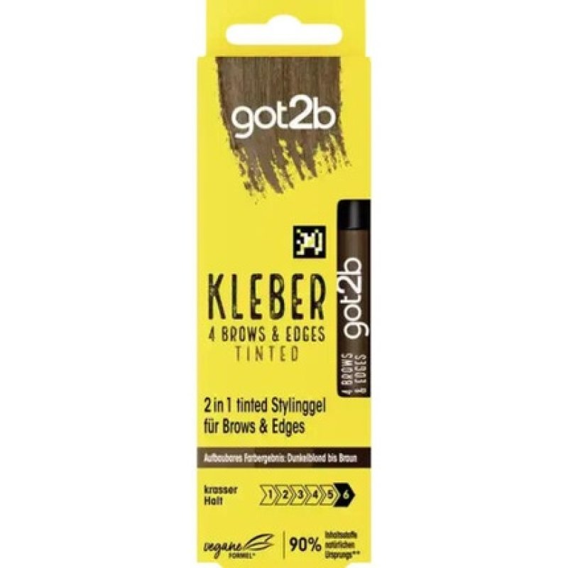 Got2b 2-in-1 Styling Gel Glue for Brows & Edges Tinted Dark Blonde to Brown