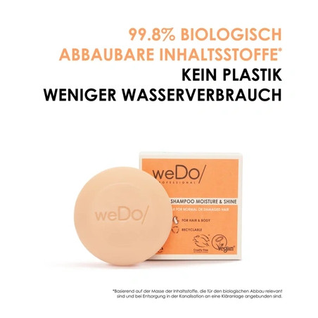 Wedo Shampoo Bar Moisture Shine No Plastic 25g - Eco-Friendly Solid Shampoo For Shiny Hair