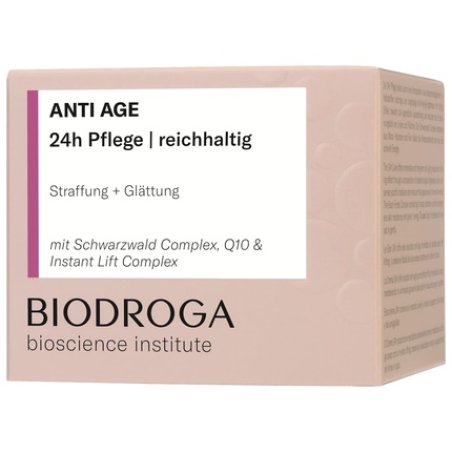 Biodroga Anti Aging 24h Face Cream Rich 50ml - Firming Anti Wrinkle Face Care Day Cream Night Cream Vegan Bioscience