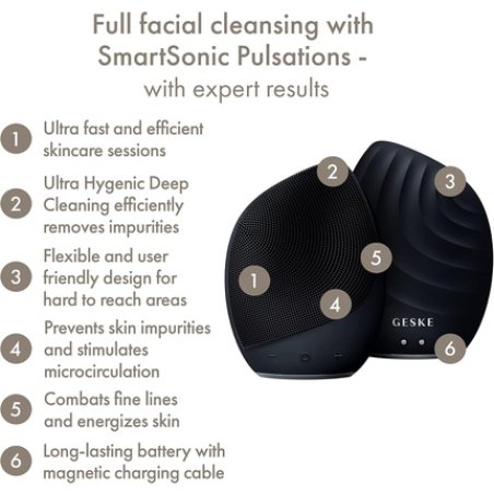 Geske Smartappguidedtm Sonic Facial Brush 5 in 1 Vibrating Electric Facial