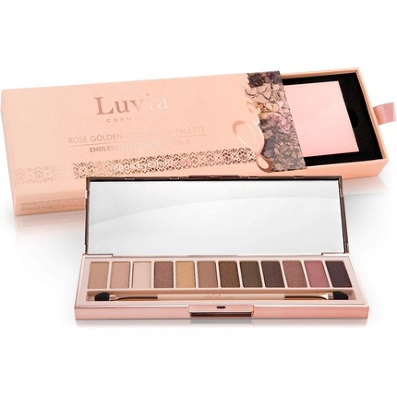 Luvia Endless Nude Eyeshadow Palette with 12 Matte and Warm Shimmer Shades - Vegan Makeup - Limited Edition Gift Box