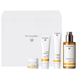 Dr. Hauschka Beautiful Face Set - Refreshing Toner 100ml, Rose Face Cream 30ml, Cleansing Balm 75ml, Lip Balm 4.5ml