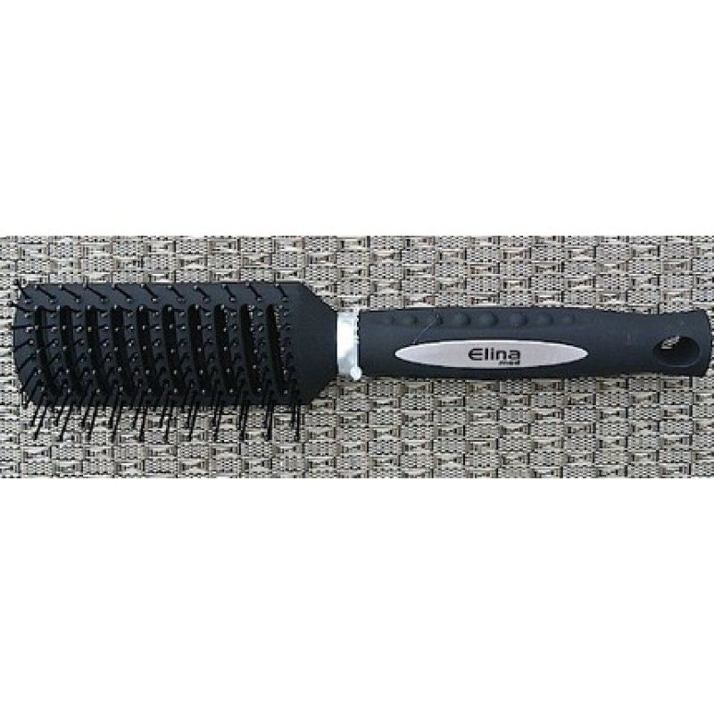 Osma Elina 40299 Luxury Wellness Hairbrush Black 22cm Matte Black Flat Open
