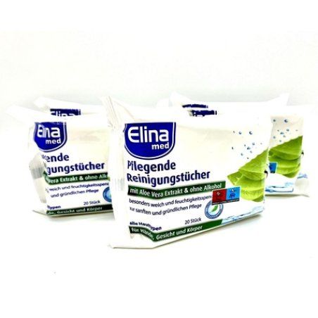 Elina Aloe Vera Makeup Remover Facial Cleansing Wipes 20 Wipes