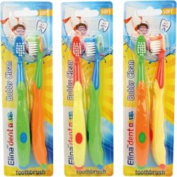 Elina Children's Toothbrush Pack of 2 Recommended for Up to 7 Years