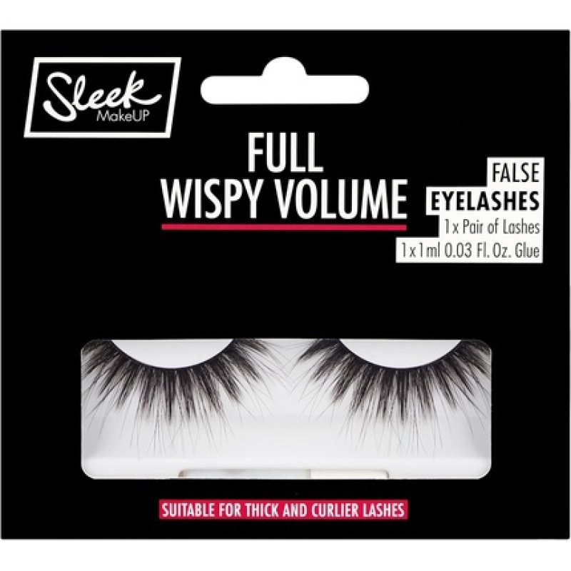 Sleek MakeUP False Lashes Reusable and Easy to Apply Latex-Free Glue Included Full Wispy Volume