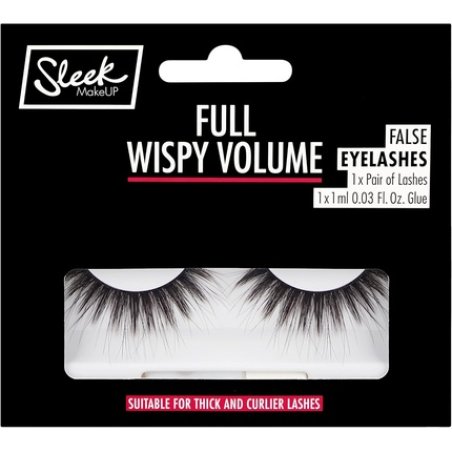 Sleek MakeUP False Lashes Reusable and Easy to Apply Latex-Free Glue Included Full Wispy Volume